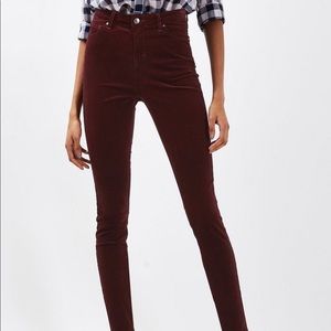Topshop MOTO Jamie Velvet Jeans